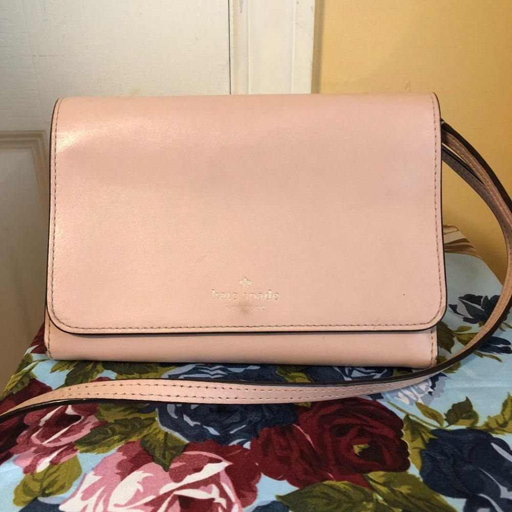 kate spade Blush Pink Leather Crossbody wallet bag - Picture 3 of 14